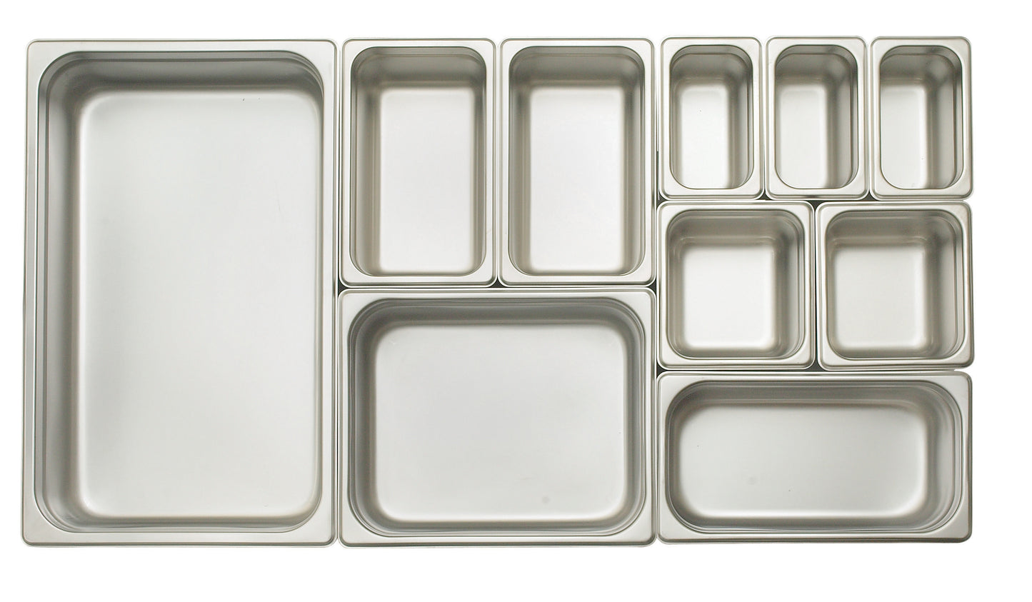 Winco SPJM-404 1/4 Size Stainless Steel Anti-jam Steam Pan, 4" Deep