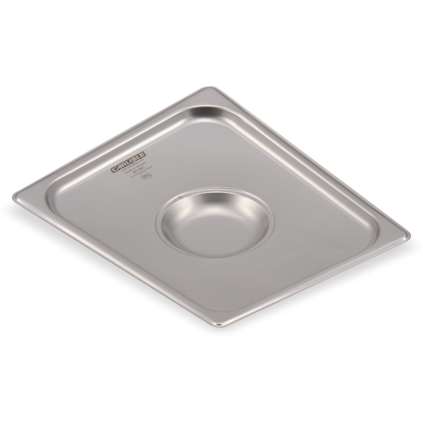 Carlisle 607120C 1/2 Size Stainless Steel DuraPan Steam Table Hotel Pan Handled Cover