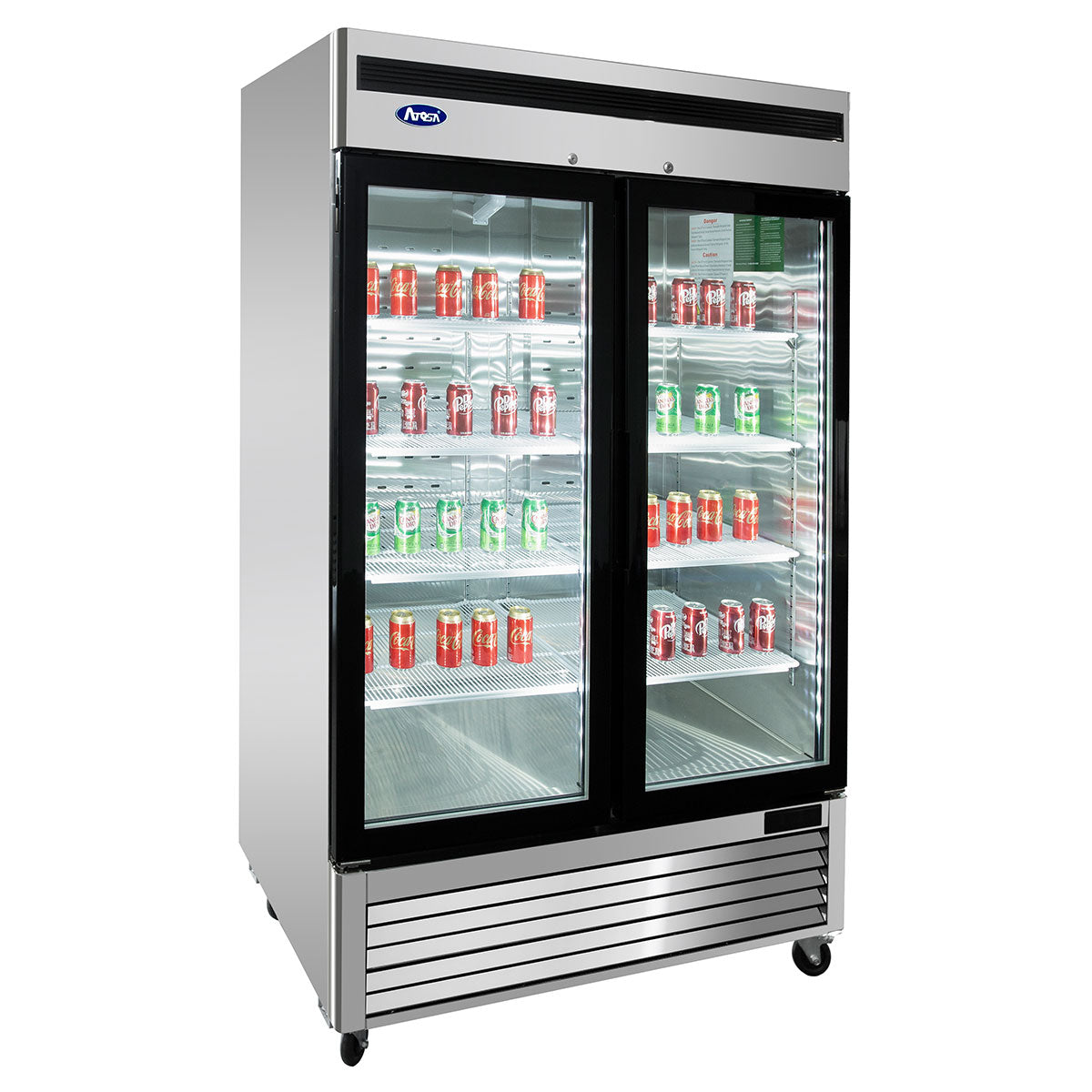 Atosa MCF8707GR Double Glass Door Bottom Mount Merchandiser Refrigerator