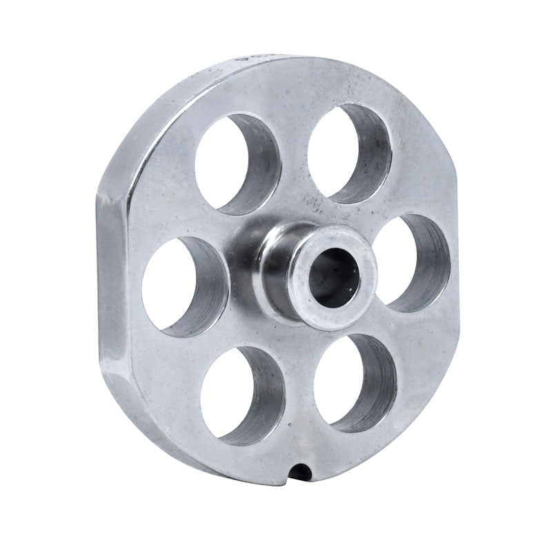 Omcan 11154 #22 One Notch/Two Flat Sides Stainless Steel Machine Plate with Hub, 19.2 mm (3/4")