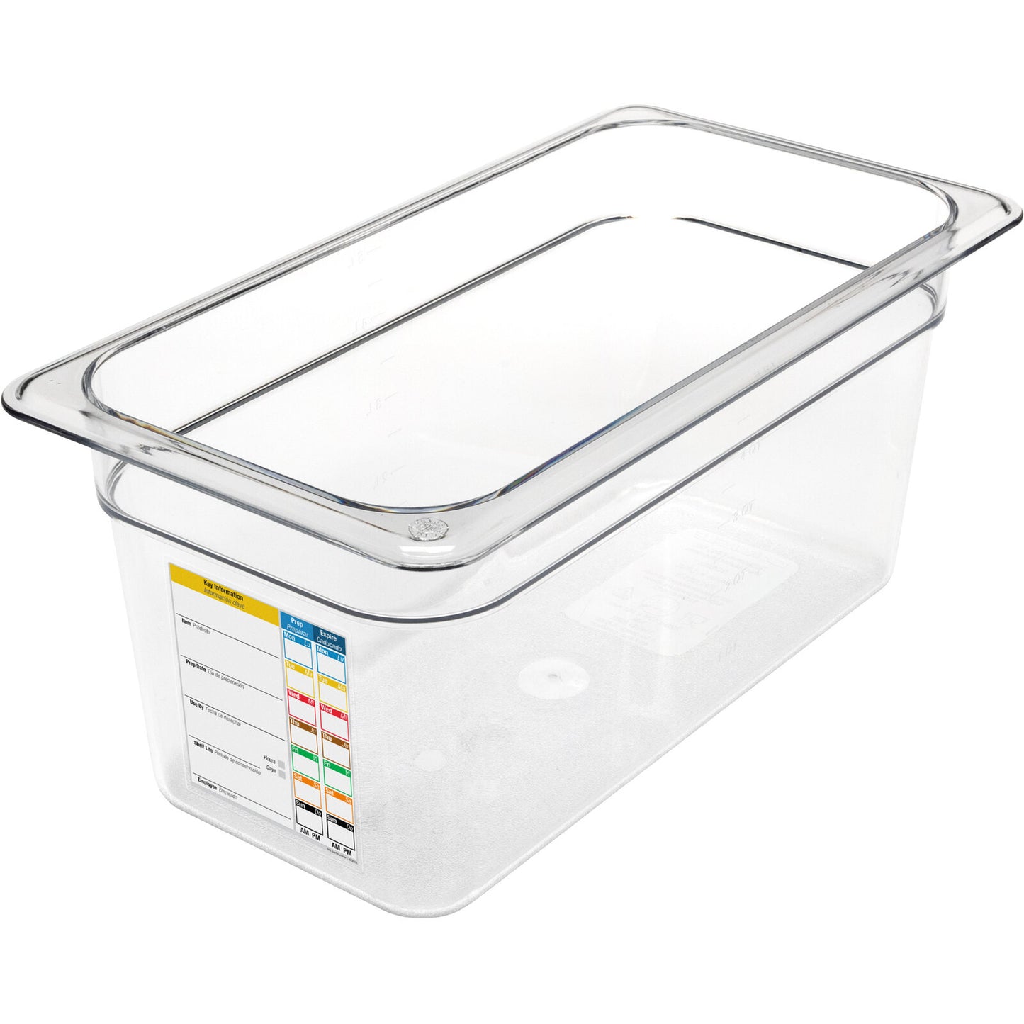 Carlisle 30662IMLUC07 1/3 Size Clear Polycarbonate StorPlus PermaLabel Food Pan with Integrated Label, 6" Deep