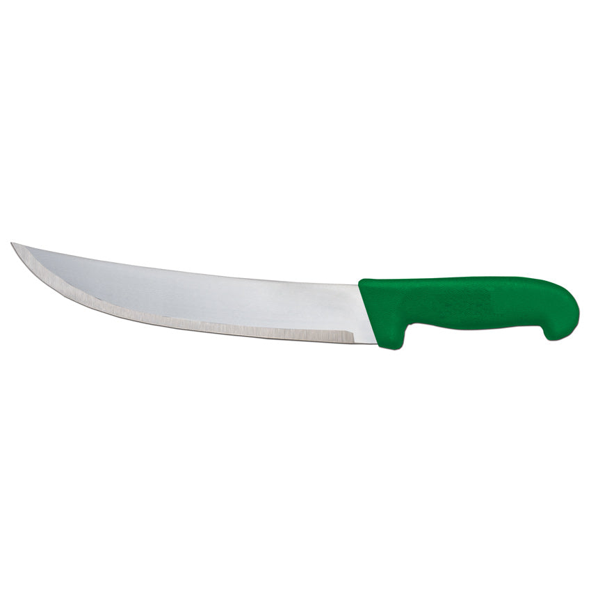 Omcan 12215 10-inch Steak Knife with Green Polypropylene Handle