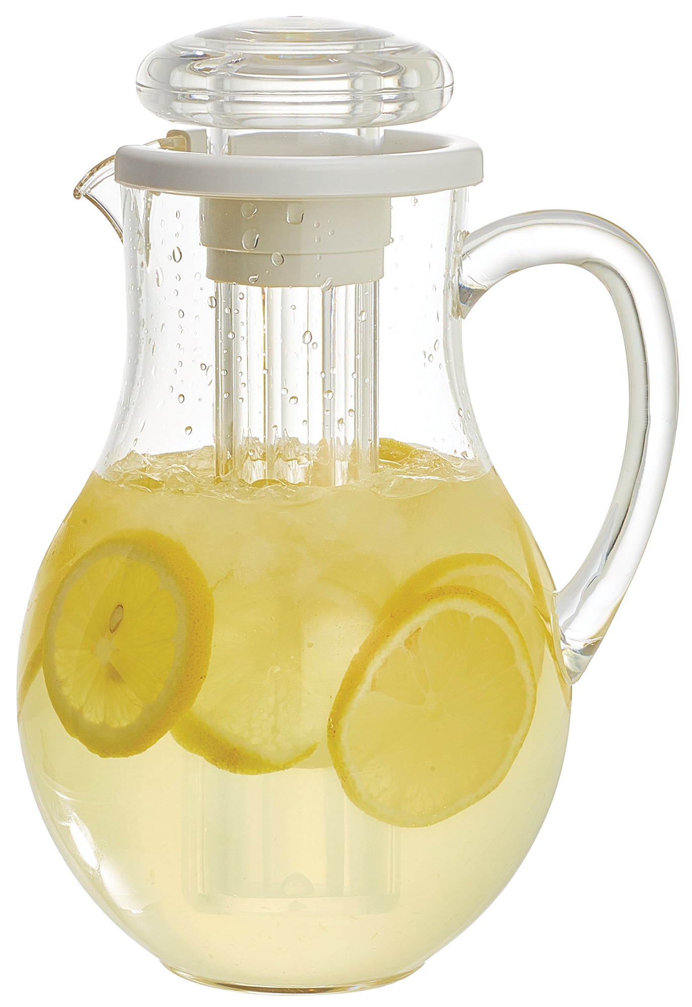 Winco WPIT-19 64 oz. Polycarbonate Pitcher w/ Ice Tube Core