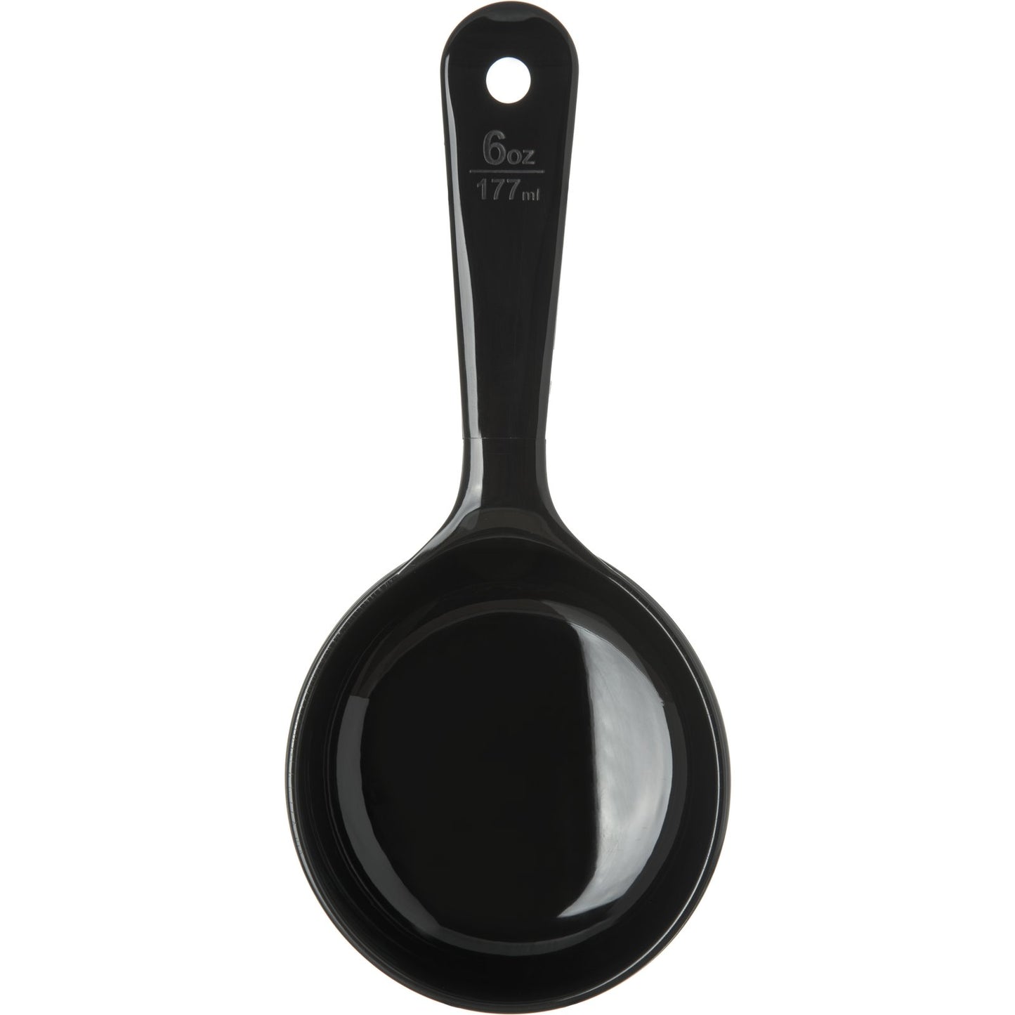 Carlisle 493003 6 oz Black Acetal Measure Miser Solid Short Handle