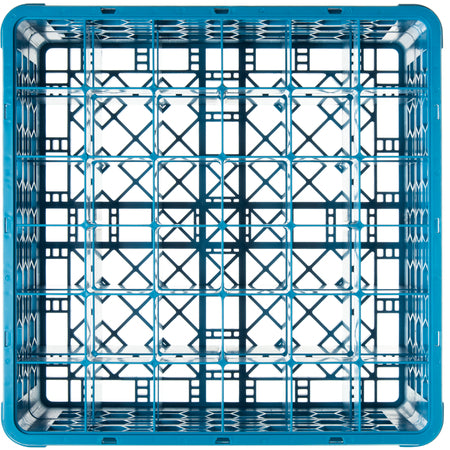 Carlisle RG36-214 Carlisle Blue 36-Compartment Polypropylene OptiClean Divided Glass Rack with 2 Extenders 7.12"