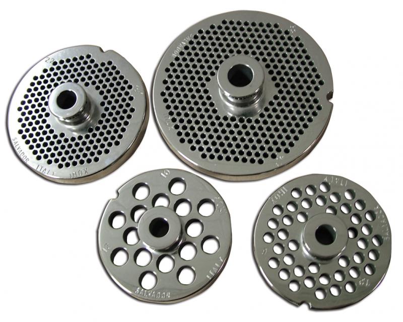 Omcan 43565 #32 Three Notches/Round European Style Stainless Steel Plate with Hub, 10mm (3/8")