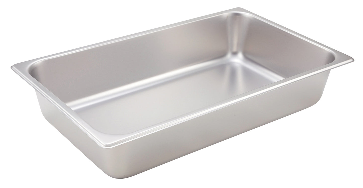 Winco SPF4 Full-size Stainless Steel Straight-sided Steam Pan, 4" Deep