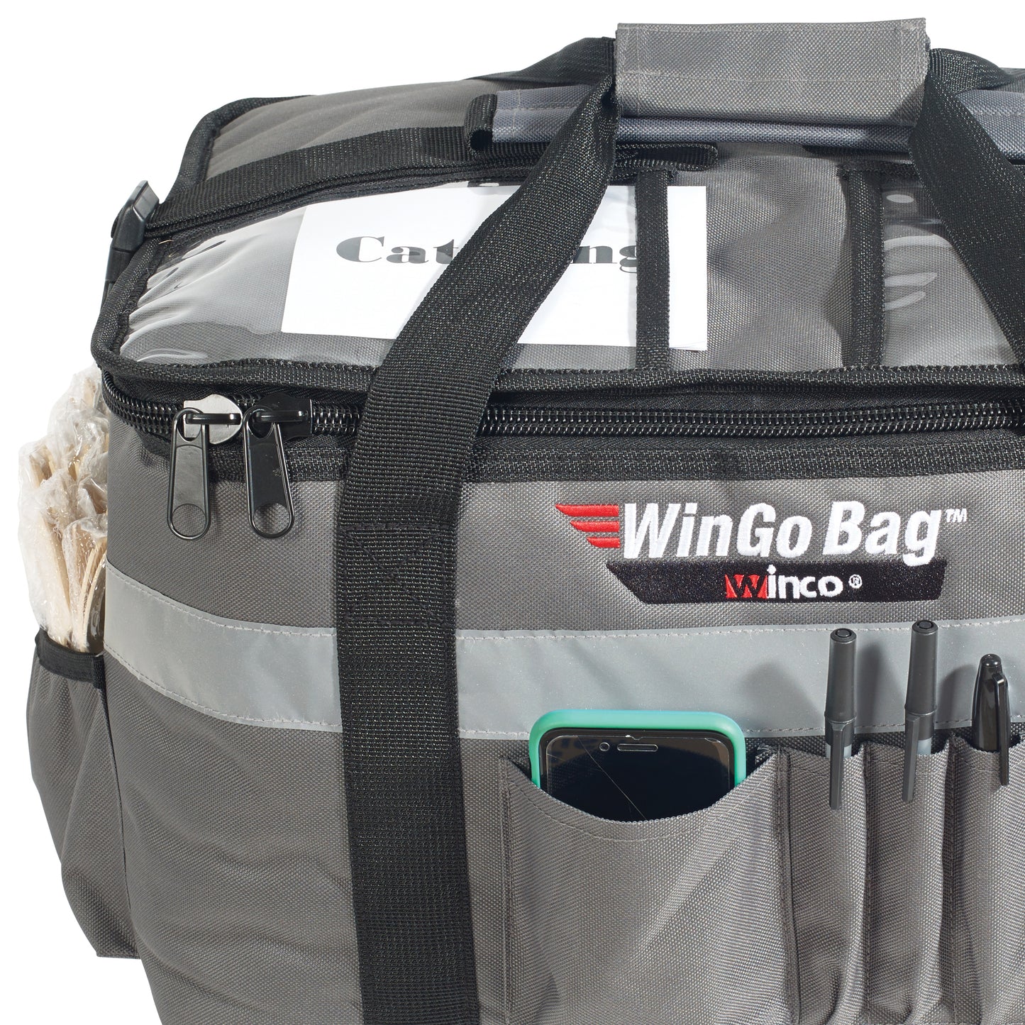 Winco BGCB-1709 Premium Catering Bag, Medium with Beverage Divider