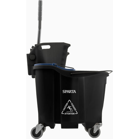 Sparta 9690403 35 Qt Black Polypropylene OmniFit Mop Bucket Combo - Side Press Wringer & Soiled Water Insert