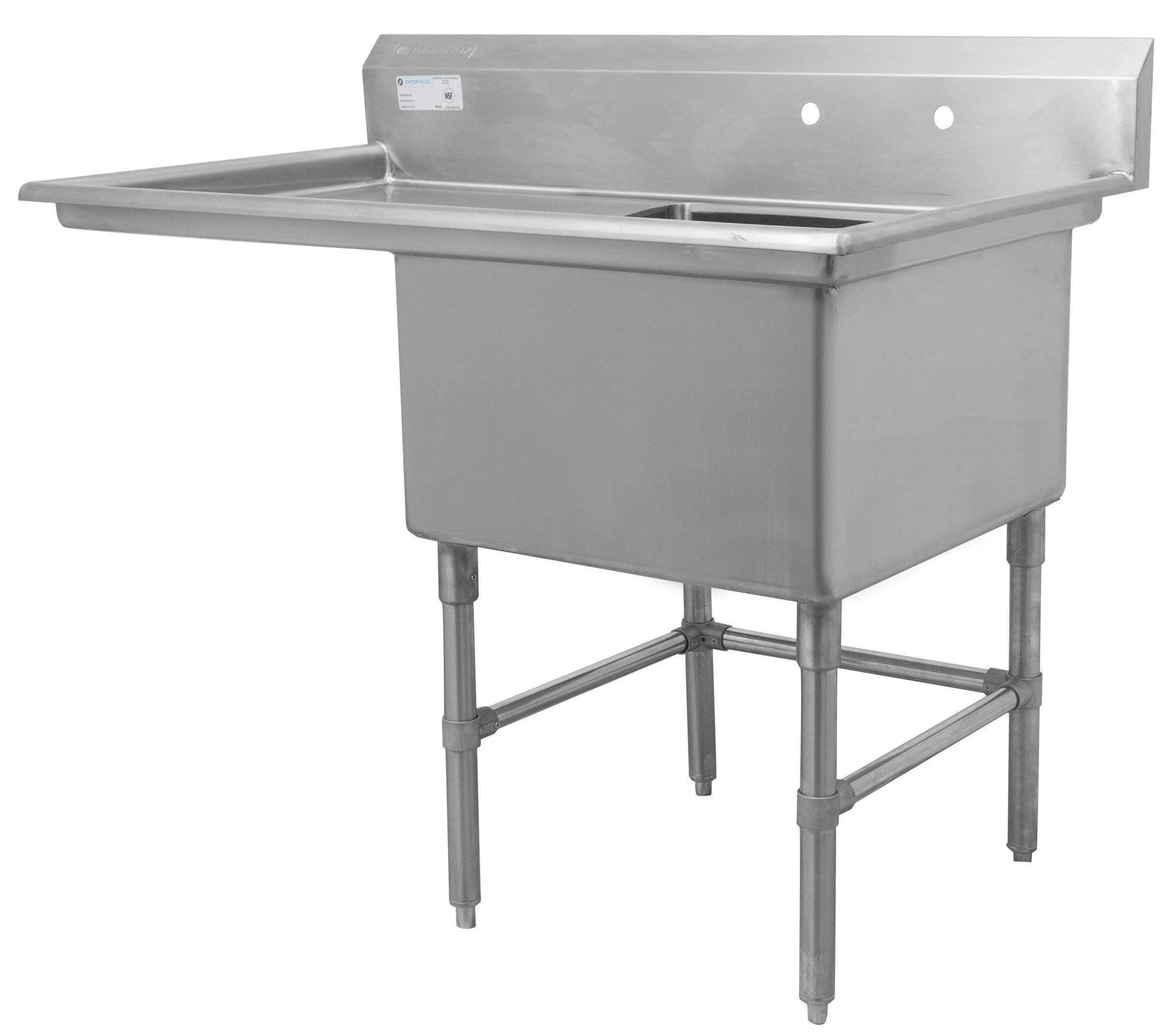 Thorinox TSS-1821-L18 18" x 21" Single Sink with Left Drainboard
