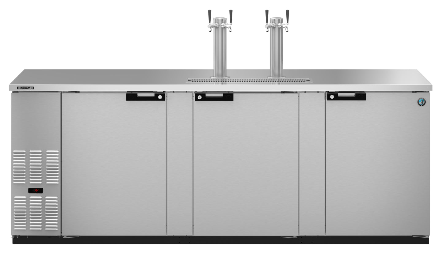 Hoshizaki DD95-S Three Section Stainless Steel Back Bar Direct Draw, Solid Doors Refrigerator