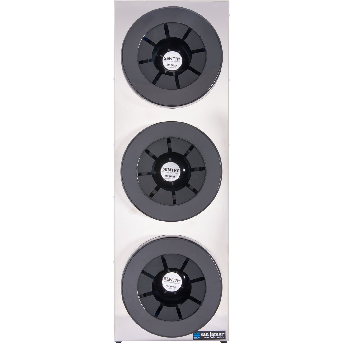 San Jamar C2853 Chrome 3-Tier Stainless Steel Sentry Beverage Dispenser Cabinets