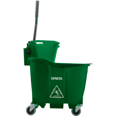 Sparta 8690409 35 Qt Green Polypropylene OmniFit Mop Bucket Combo: Side Press Wringer
