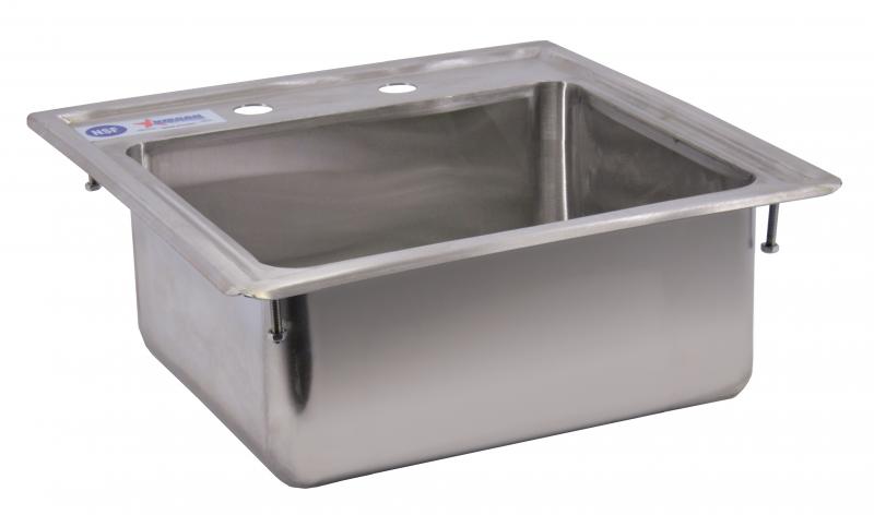 Omcan 39784 12.5" x 10.25" x 5.5" Single Stainless Steel Drop in Sink with Self-Rimmed Edge