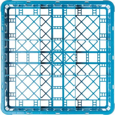 Carlisle RG914 Carlisle Blue 9-Compartment Polypropylene OptiClean Divided Glass Rack 3.25