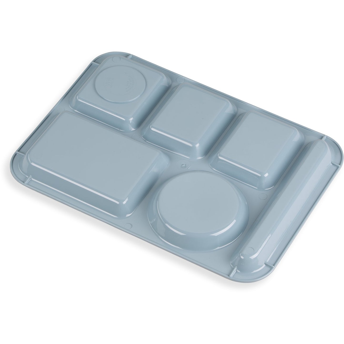 Carlisle 61459 10" x 14" Slate Blue 6-Compartment ABS Left-Hand Tray