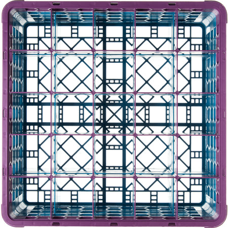 Carlisle RG25-3C414 Lavender-Carlisle Blue 25-Compartment Polypropylene OptiClean Divided Glass Rack with 3 Extenders 8.72"
