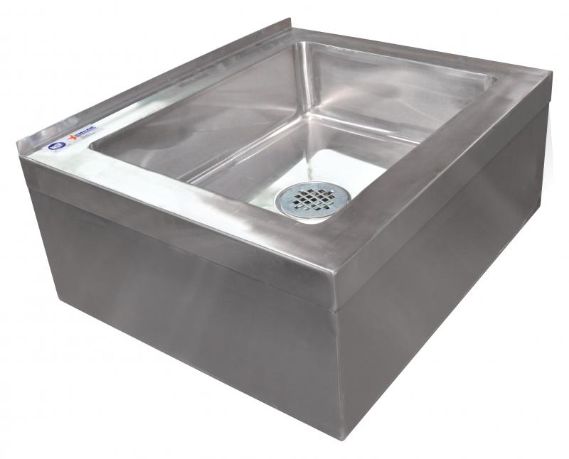 Omcan 24412 20" x 16" x 6" Stainless Steel Mop Sink with Drain Basket