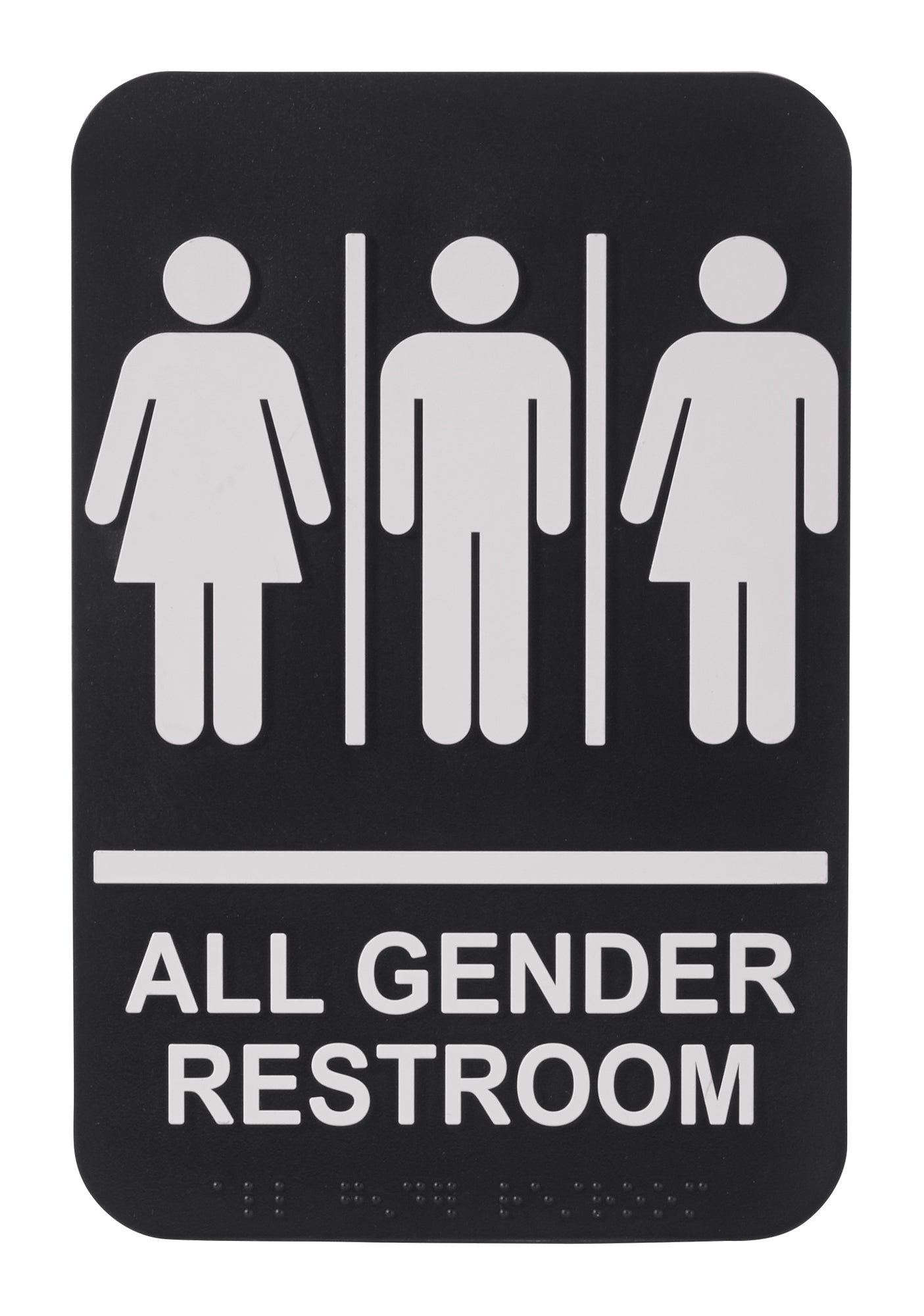 Winco SGNB-607 6" x 9" Information Sign (Braille) - "All Gender"