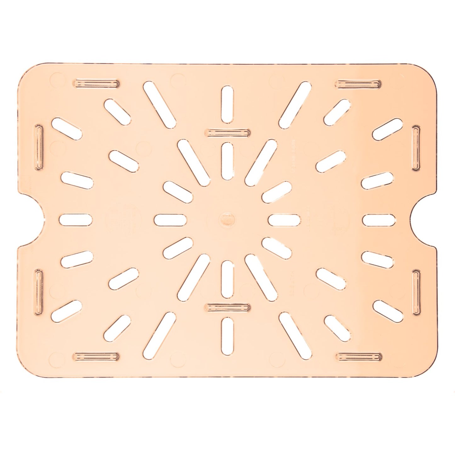 Carlisle 1043513 1/2 Size Amber High Heat Plastic StorPlus Food Pan Drain Grate