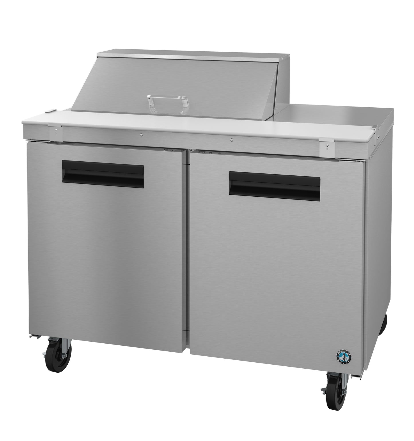 Hoshizaki SR48B-8 Two Section Stainless Doors Sandwich Prep Table Refrigerator