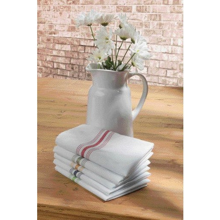 Snap Drape 53771822NH414 18" x 22" Orange 50% Spun Polyester/50% Filament Bistro Striped Napkin