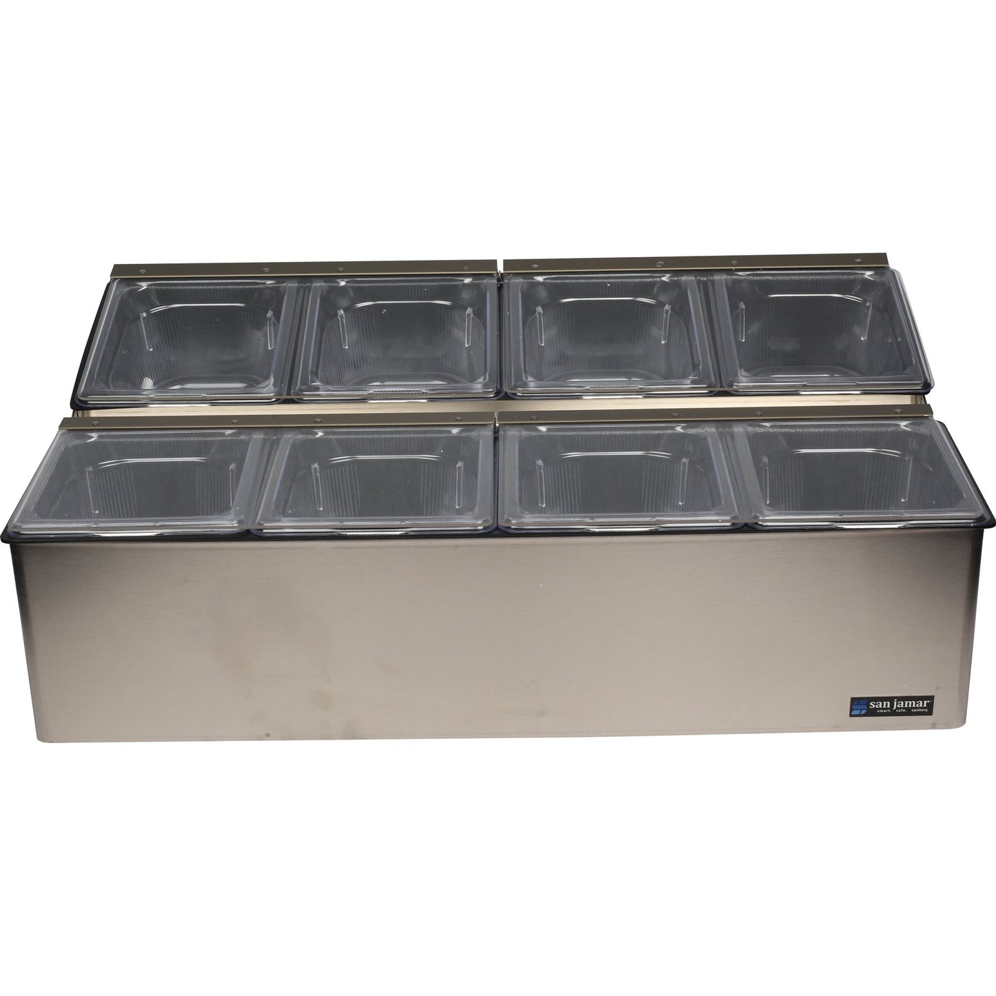 San Jamar FP9248FL 8-Compartment Stainless Steel EZ-Chill Self-Service Center