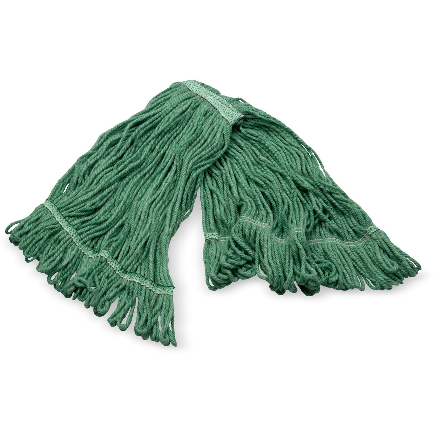 Carlisle 369320M09 Medium Green Acrylic Fiber Anti-Microbial Looped-End Mop w/ Green Band
