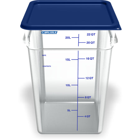 Carlisle 1195607 22 Qt Clear Square Polycarbonate Food Storage Container