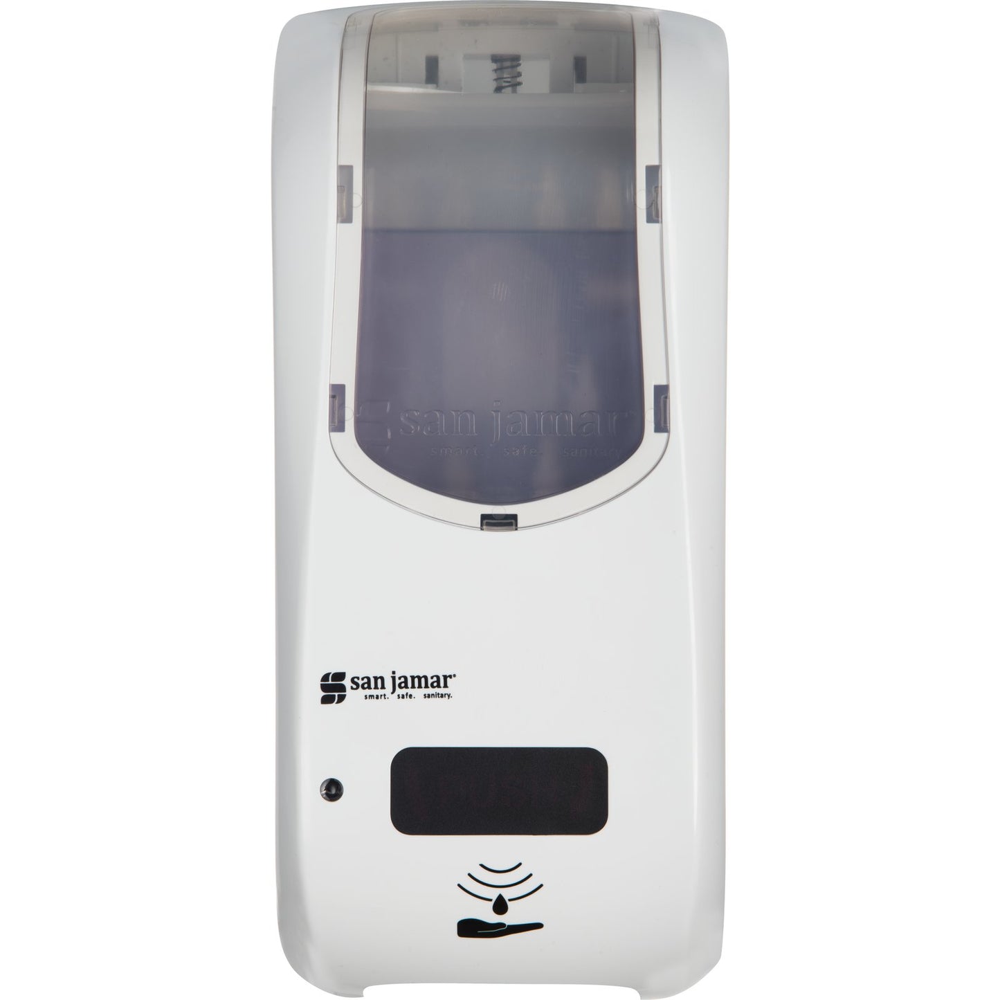 Carlisle SH970WHCL 900 mL White/Clear Plastic Classic Rely Hybrid Electronic Soap, Liquid & Lotion