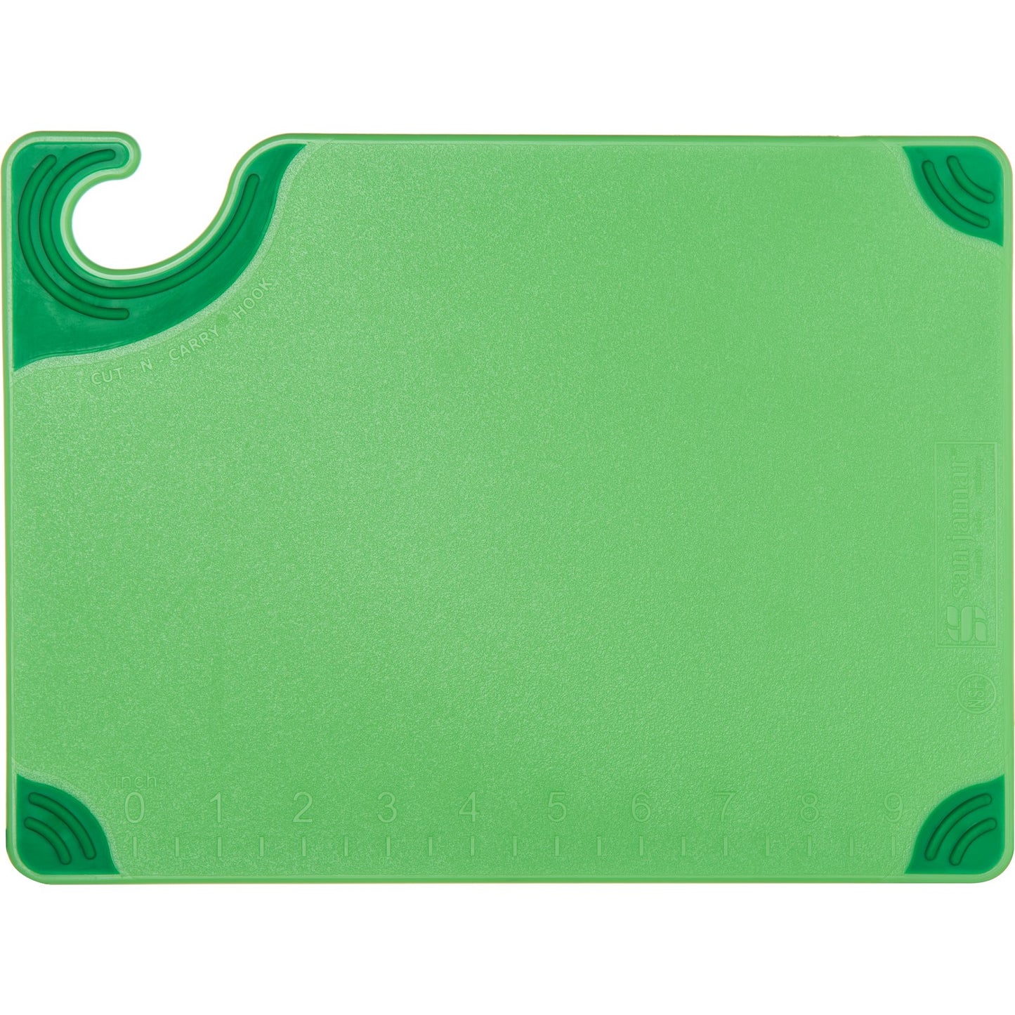 San Jamar CBG912GN 9" x 12" x 0.375" Green Saf-T-Grip Cutting Board