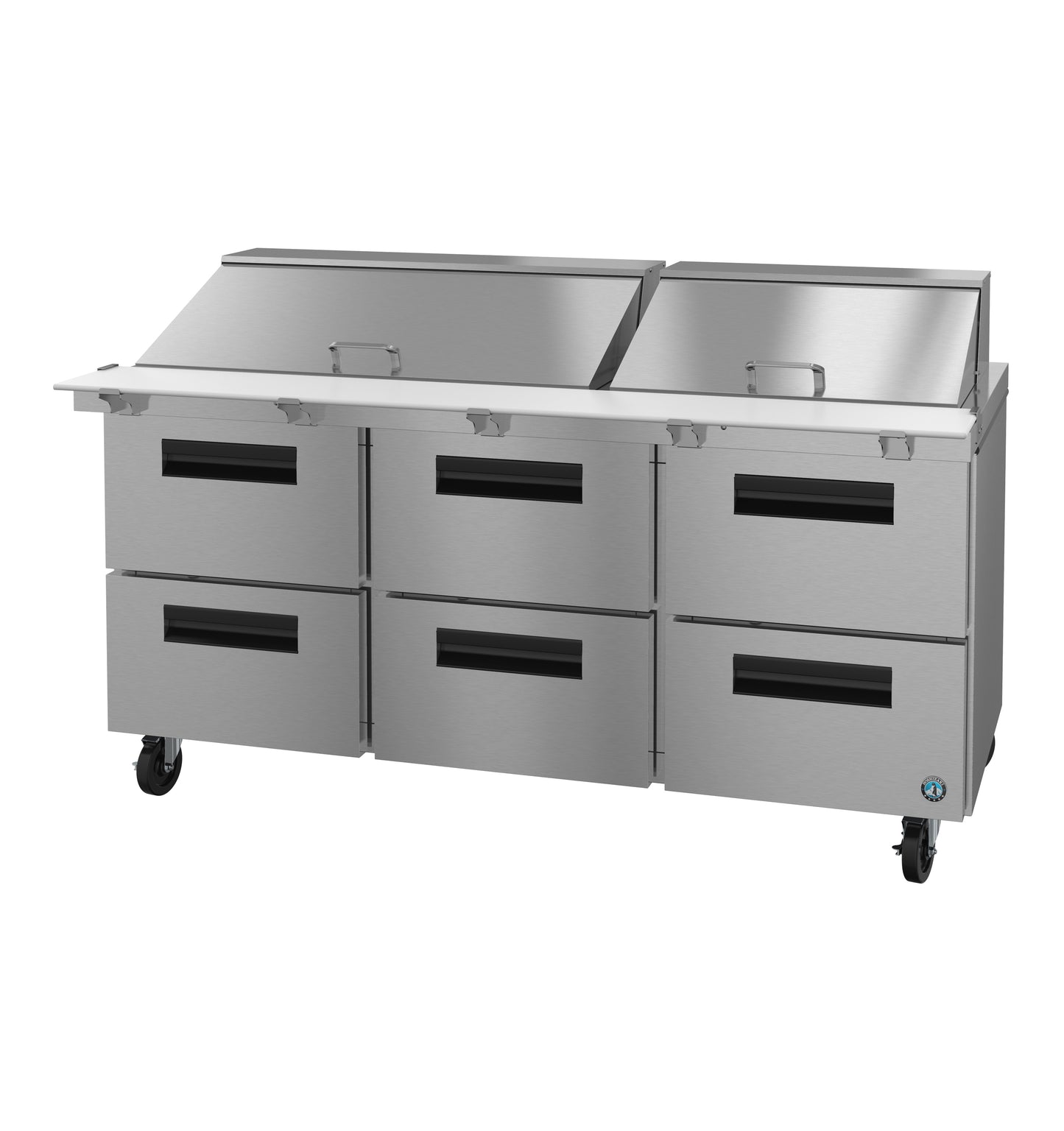 Hoshizaki SR72B-30MD6 Three Section Stainless Drawers Mega Top Prep Table Refrigerator