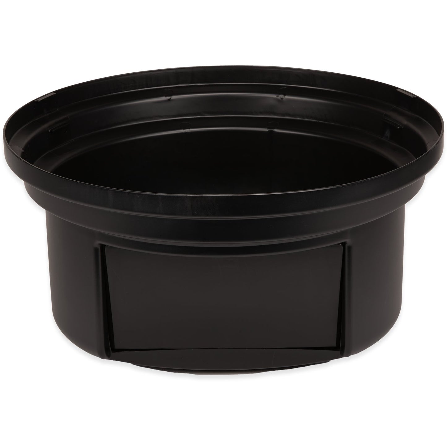 Carlisle 34105703 44 and 55 Gallon Black Round Polyethylene Bronco Waste Bin Trash Container Dome Lid With Hinged Door