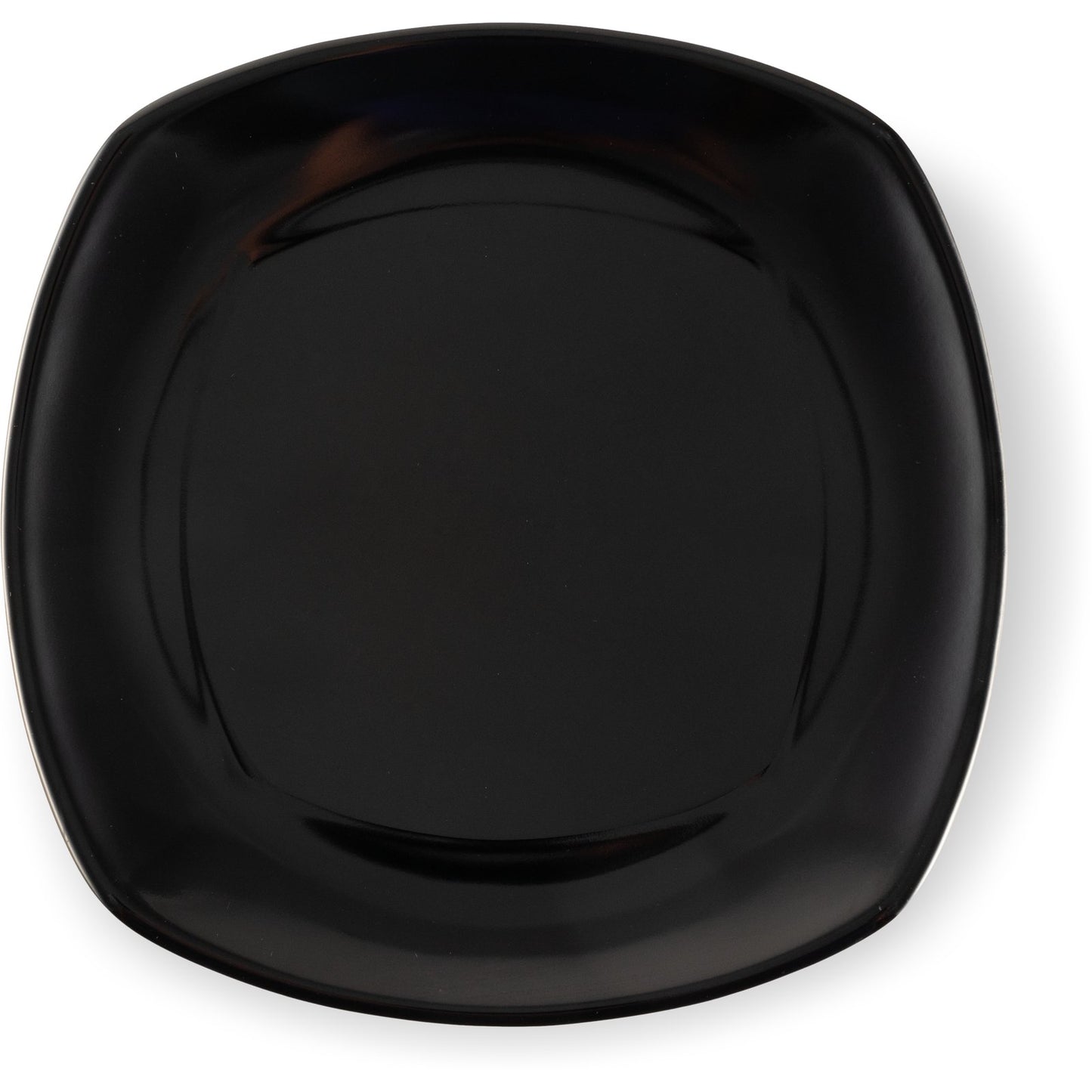 Carlisle 4330803 7.75" Black Upturned Corner Square Melamine Small Plate