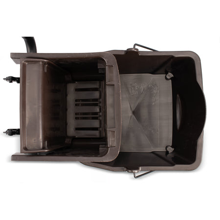 Carlisle 3690869 26 Qt Brown Polypropylene Commercial Mop Bucket with Side-Press Wringer