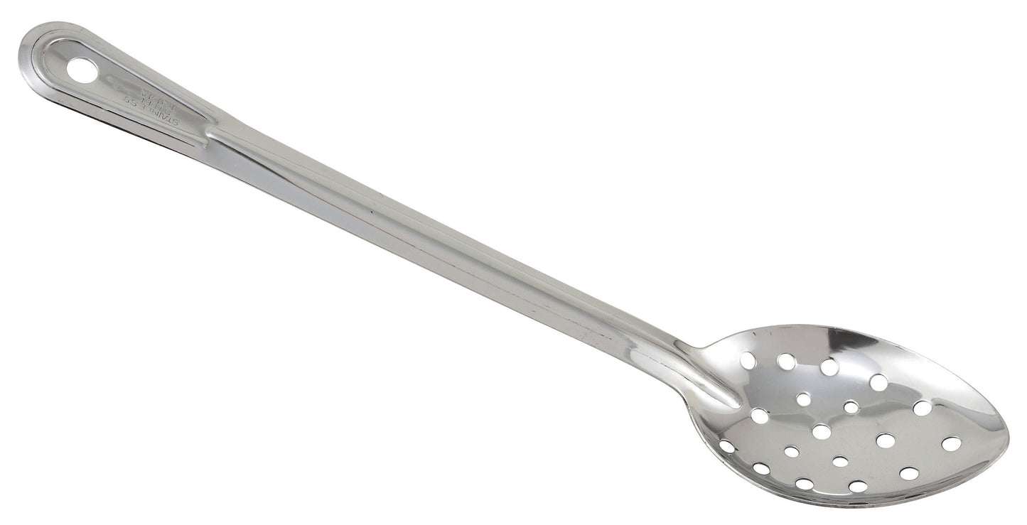 Winco BSPN-11 11" Stainless Steel Perforated Basting Spoon