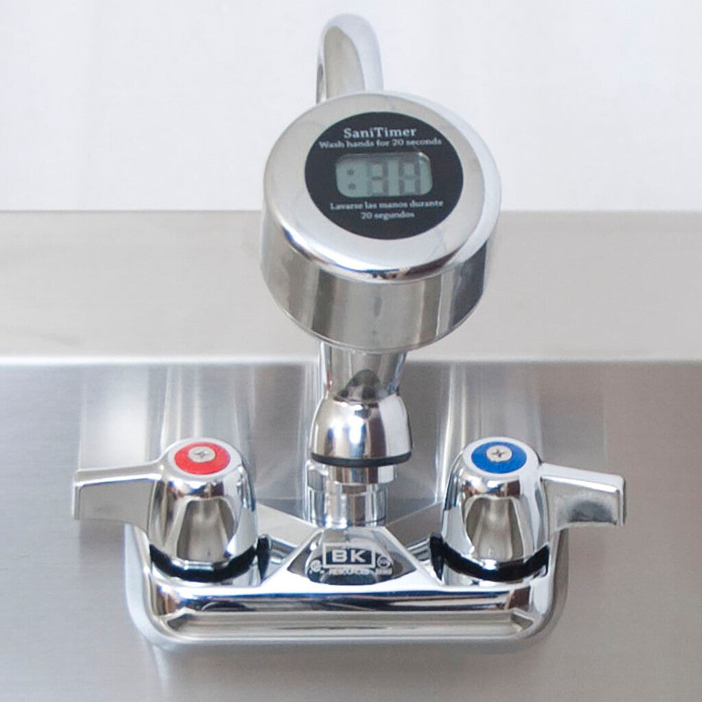 BK Resources BKHS-W-1410-STPG Stainless Steel Wall Hung Hand Sink w/ Sanitimer 1-7/8" Drain