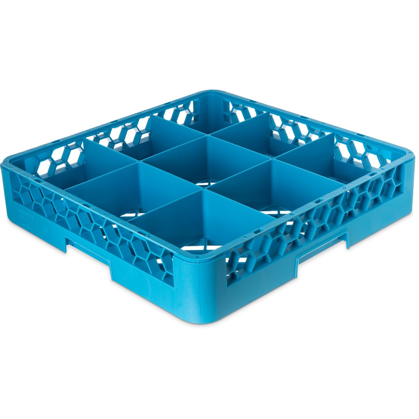 Carlisle RG914 Carlisle Blue 9-Compartment Polypropylene OptiClean Divided Glass Rack 3.25