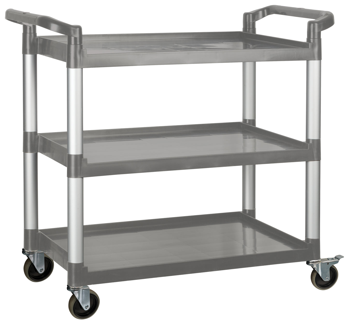 Winco UC-3019G Gray 3-Tier Plastic Utility Cart