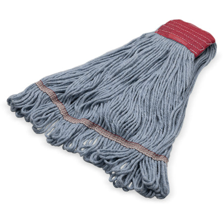 Carlisle 369553B00 Large Blue Cotton 4 Ply Looped-End Mop Natural w/ Red Band