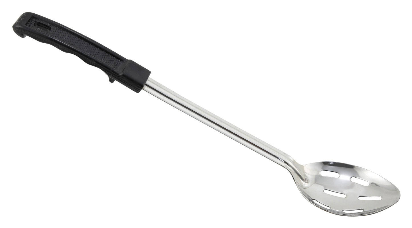 Winco BHSN-15 15" Stainless Steel Slotted Basting Spoon with Plastic Handle