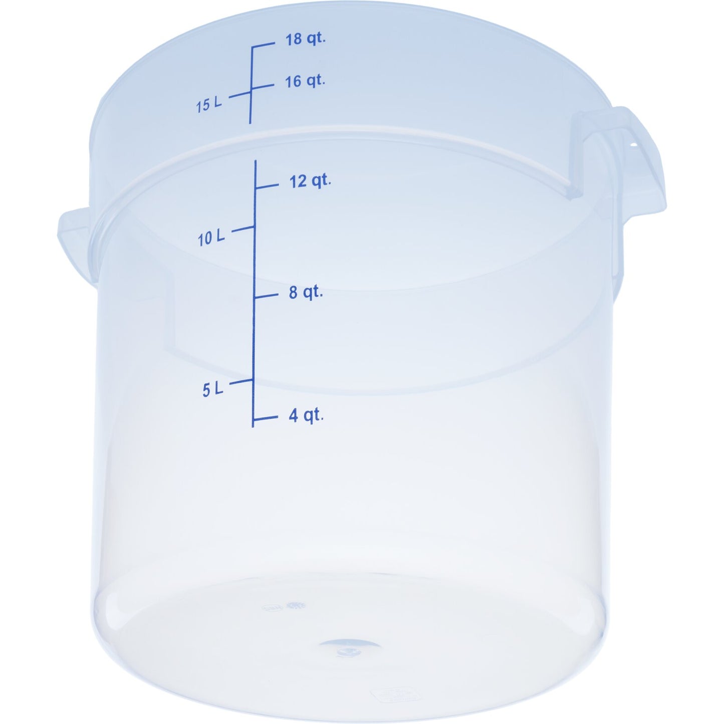 Carlisle 1096830 18 Qt Clear Round Polypropylene StorPlus Food Storage Container