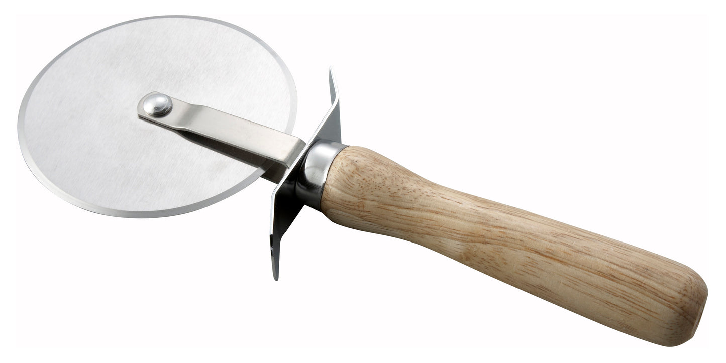 Winco PWC-4 4" Wooden Handle Pizza Cutter