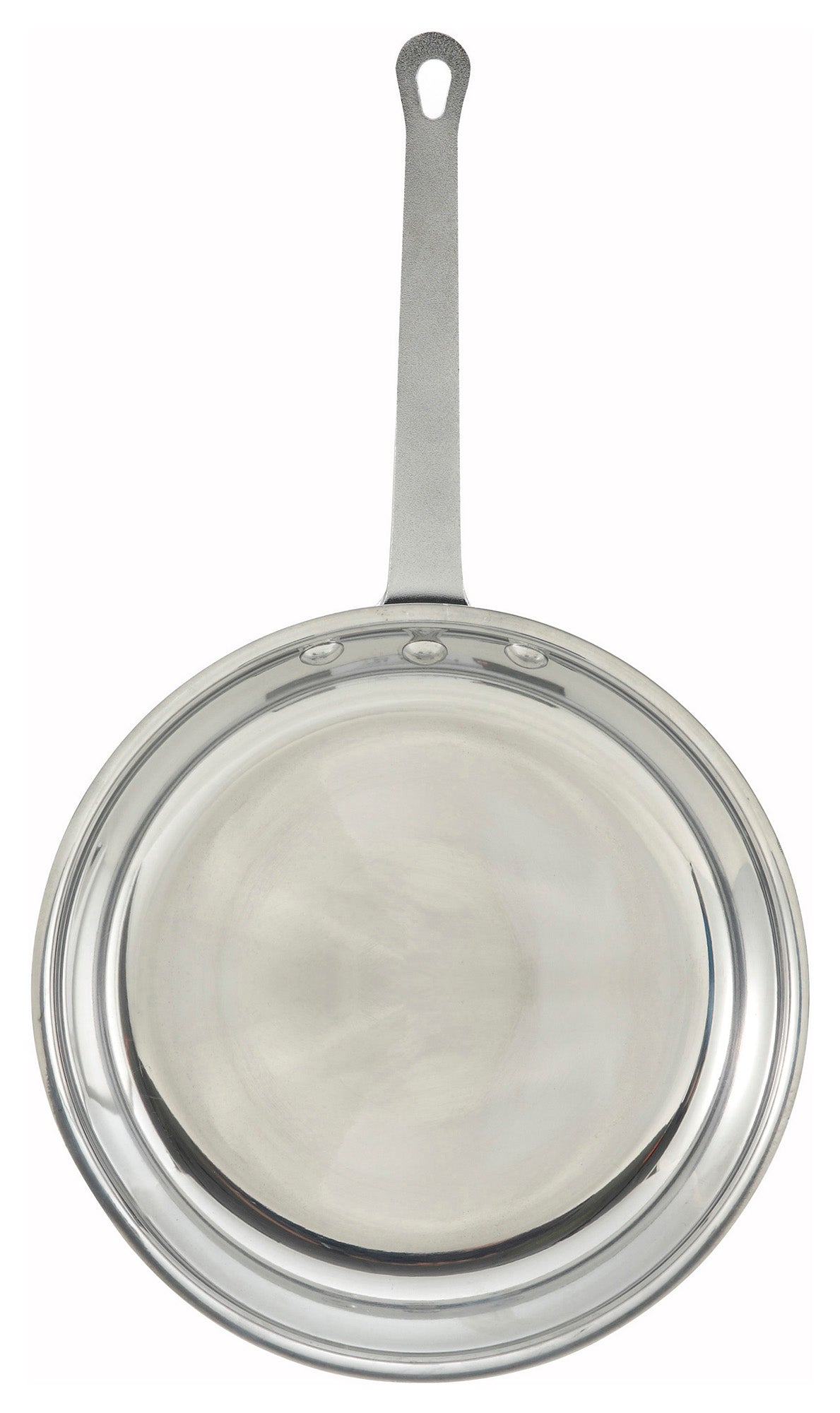 Winco AFP-12 12" Aluminum Majestic Fry Pan, Mirror Finish