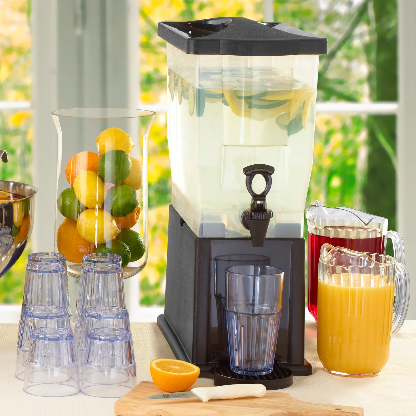 Winco PTSN-9 9 oz. Plastic Havana Tumbler