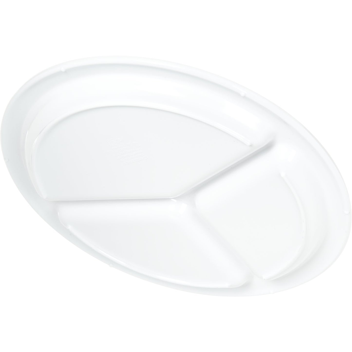 Carlisle KL10202 10" White 3-Compartment Kingline Melamine Plate
