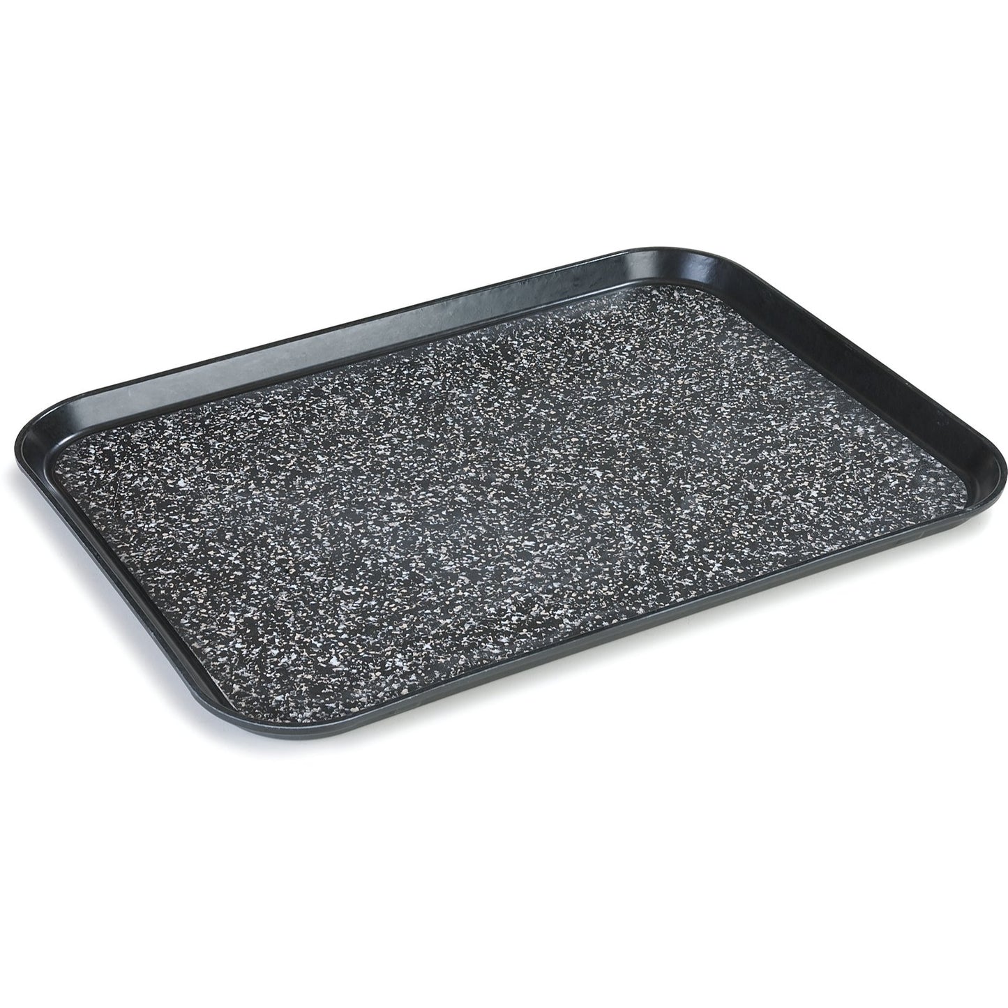 Carlisle DXSMC1520NSM03 15" x 20" Black Glasteel Marble Non-Skid Tray