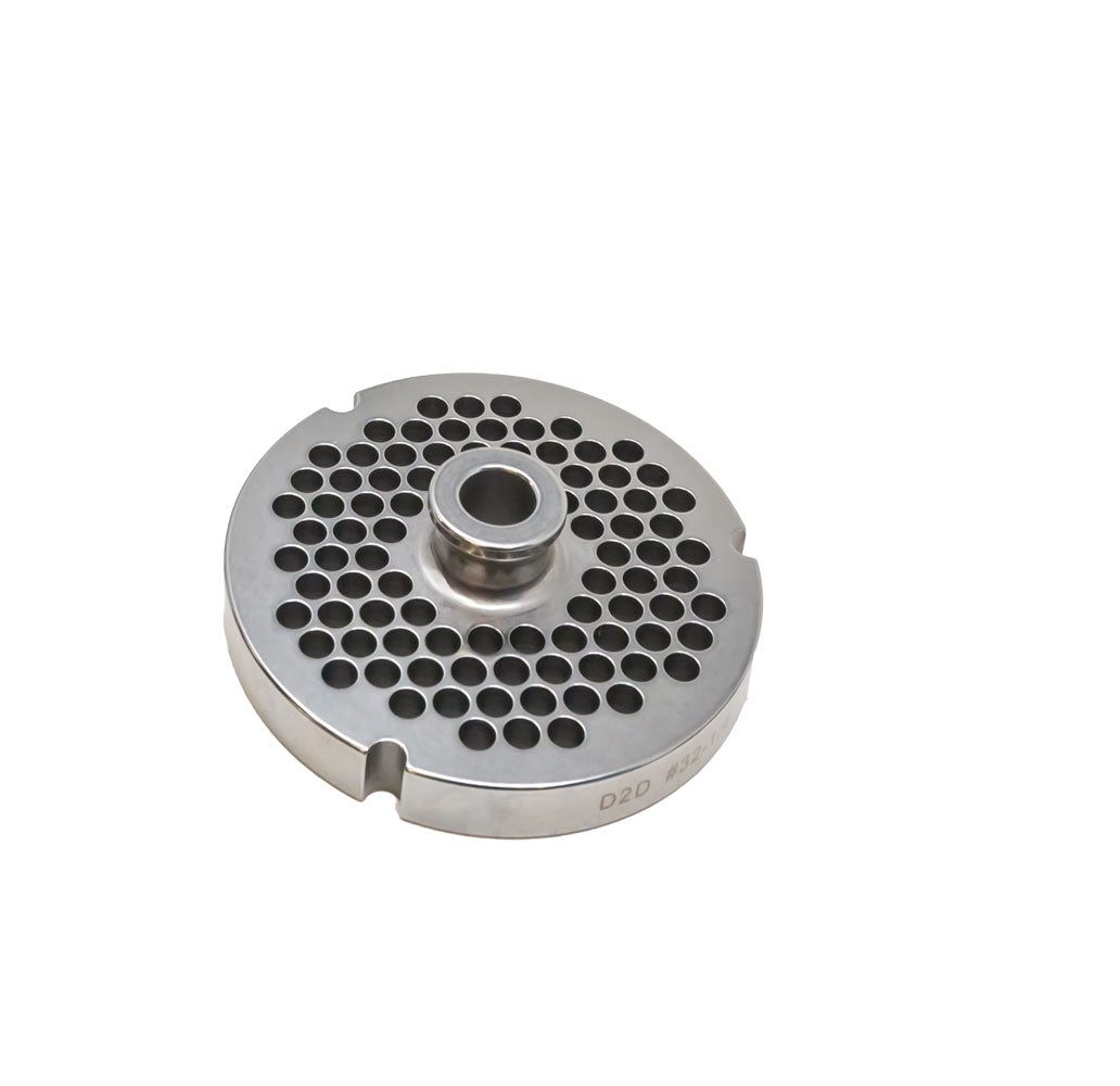 Omcan 23563 #32 Three Notches/Round Stainless Steel Machine Plate with Hub, 6mm (1/4")