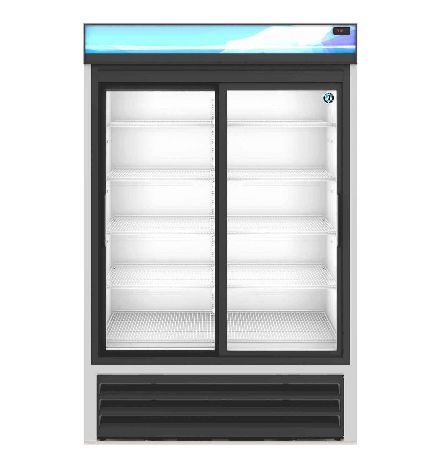 Hoshizaki RM-45-SD-HC Two Section Glass Door Merchandiser Refrigerator