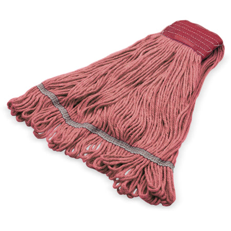 Carlisle 369424B05 Large Red Synthetic/Cotton Blend 4 Ply Looped-End Mop w/ Red Band